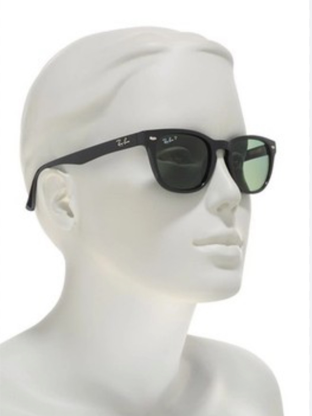 Ray-Ban Black Frame Sunglasses with Green Lenses
